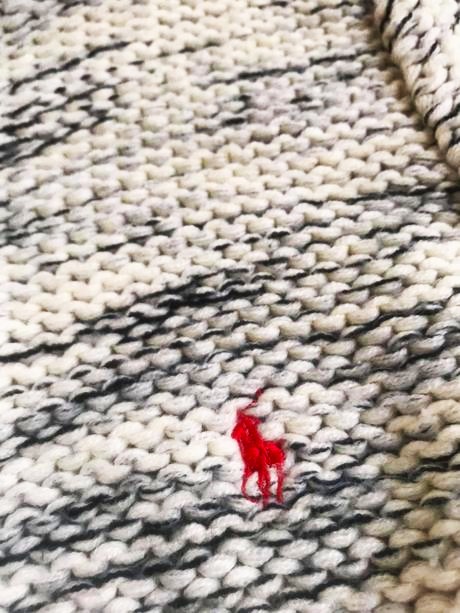 Vlnený sveter na zips polo od rl, ralph lauren,s