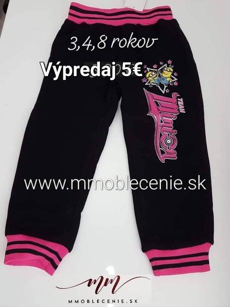 Tepláky mimoni - dievčenské, disney,98 / 104 / 128