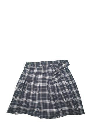 Dámske kárované šortky s opaskom, m
