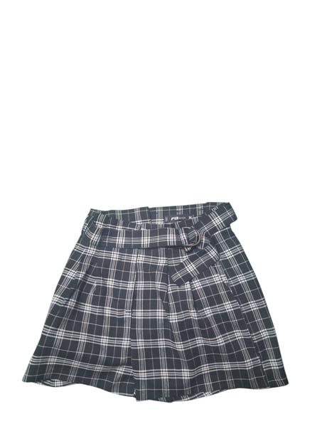 Dámske kárované šortky s opaskom, m