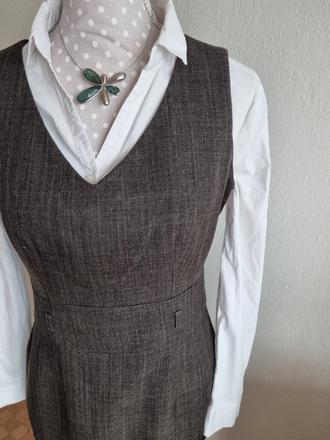 Hnedé biznis šaty bez blúzky veľ. 40, f&f,40