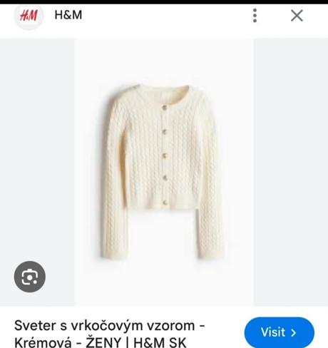 Pekný svetrík s vrkočovym vzorom h&m, h&m,m