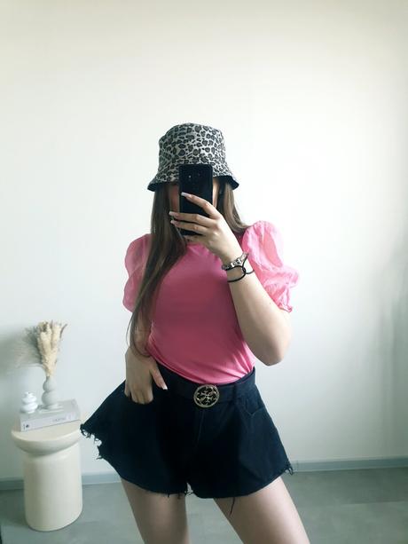 Ružový top m, h&m,m