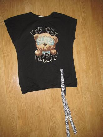 Čierne tričko s macíkom v. m/l, m