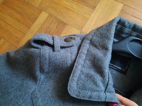 Dámsky kabát s opaskom, fishbone,s