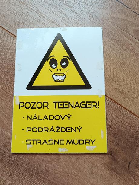 Tabulka pozor teenager,