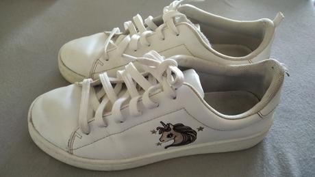 Biele tenisky s jednorozcom, h&m,37