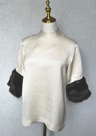 Zara top s kožušinovými rukávmi, zara,xs