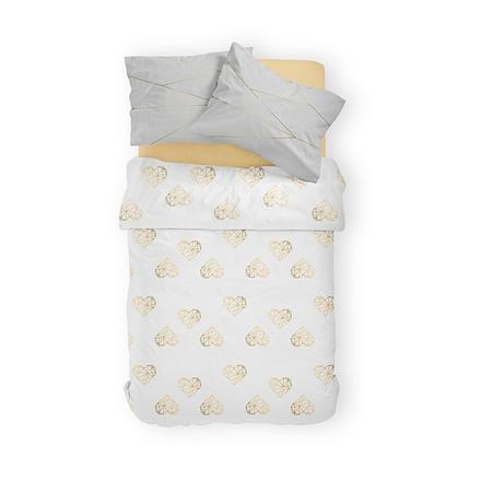 Obliečky srdiečka biele 140/200, 70/80, šírka (cm): 140,dĺžka (cm): 200