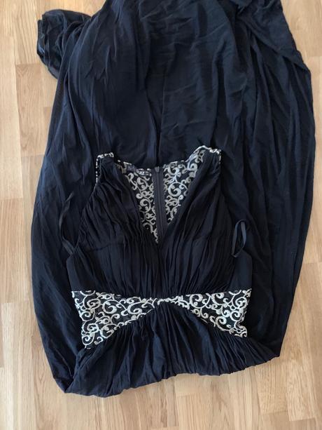 Damske dlhe cierno-zlate spolocenske saty, 38