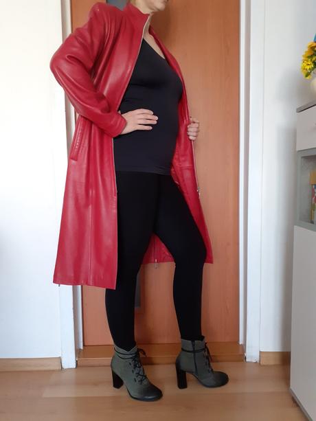 Červená kožená bunda, m