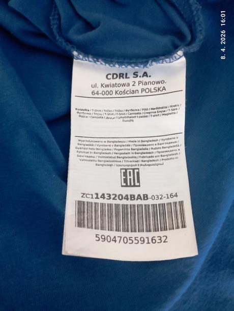 Jednoduché tričko (už s poštou), coccodrillo,158