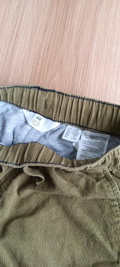 Zateplené menčestráky- farba krajšia ako na foto, h&m,140