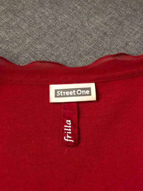 Červený svetríky volanikom, veľkosť s, street one,s