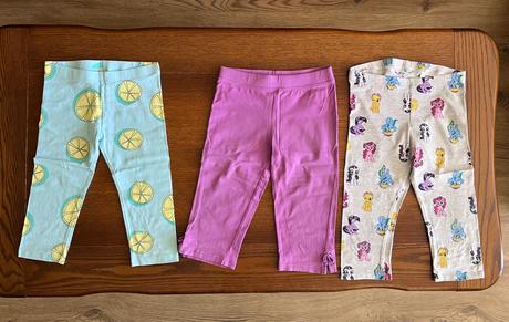 Trištvrťové legínky trojset 122/128, h&m,122
