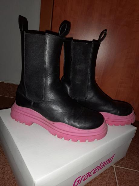 Kožené čižmy, deichmann,34