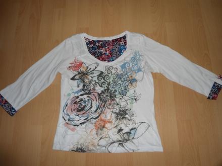 Biele damske tricko kvietky, vero moda,m