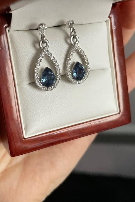 Strieborné náušnice, swarovski