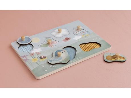 Little dutch vkladacie puzzle kvety a motýle,