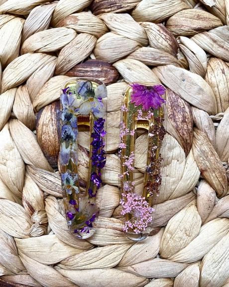 Ručne vyrobené živicové sponky do vlasov, 