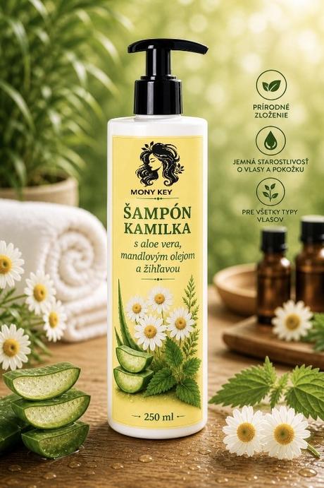 Prírodný šampón kamilka s aloe vera ., 