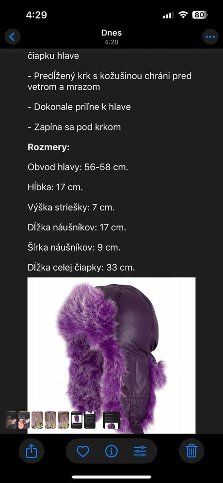 Dievčenská zimná ušianka, 58