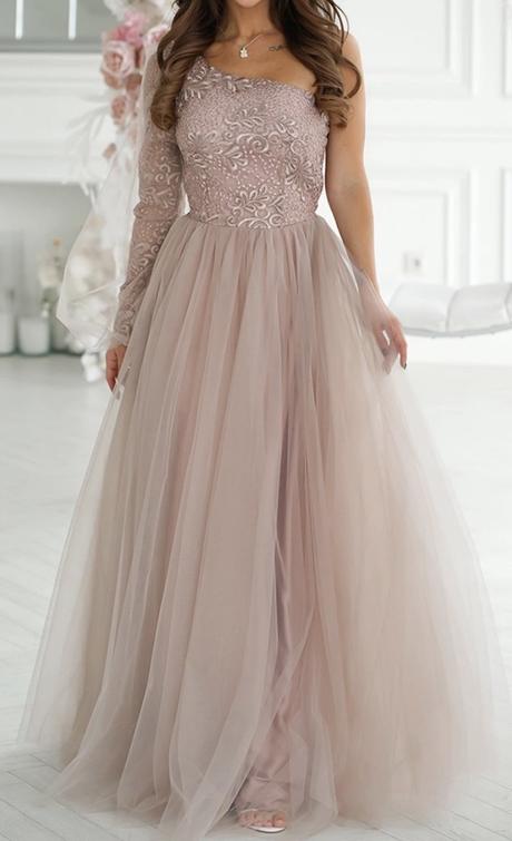 Púdrovoružové spoločenské šaty, xs