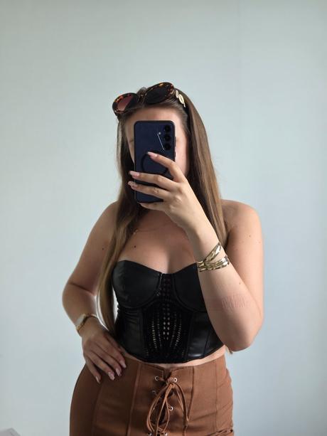 Koženkový zara top s, zara,s