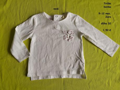 Tričko 9-12 mes., zara,80