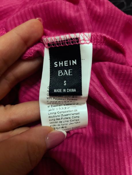 Shein bae ružové šaty, s