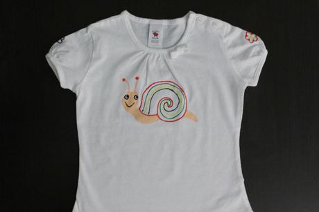 Jemné tričko s ručne maľovaným obrázkom, nenosené, c&a,80