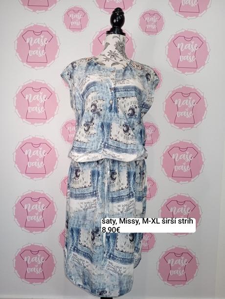 Elastické vzorované šaty s viazaním od m-xl, l