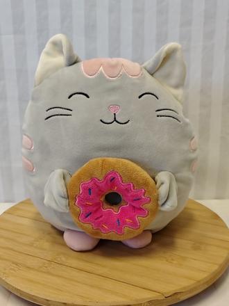 Plyšová mačička pusheen s donutom, 28 cm, 