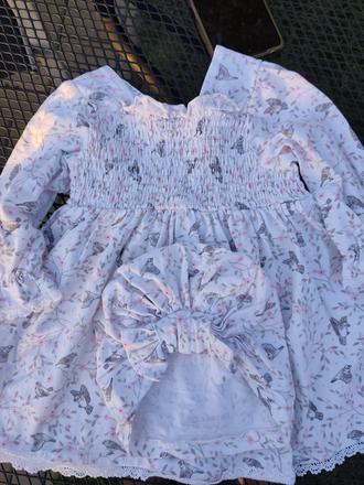 Šaty+čiapka s kvietkami a vtáčikmi reserved, reserved,80