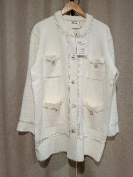Alpaka kabát biely, nový, xl/xxl, xl