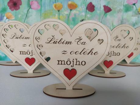 Drevené srdiečko / ľúbim ťa z celého môjho srdca, 