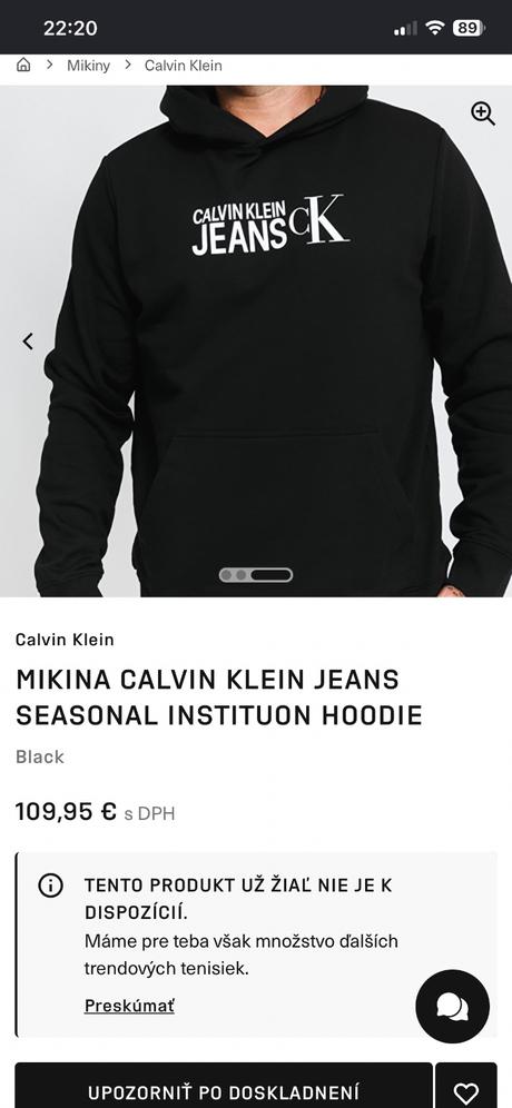 Calvin klein mikina, calvin klein,l