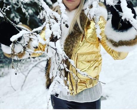 Zimná bunda s pravou liskou, m