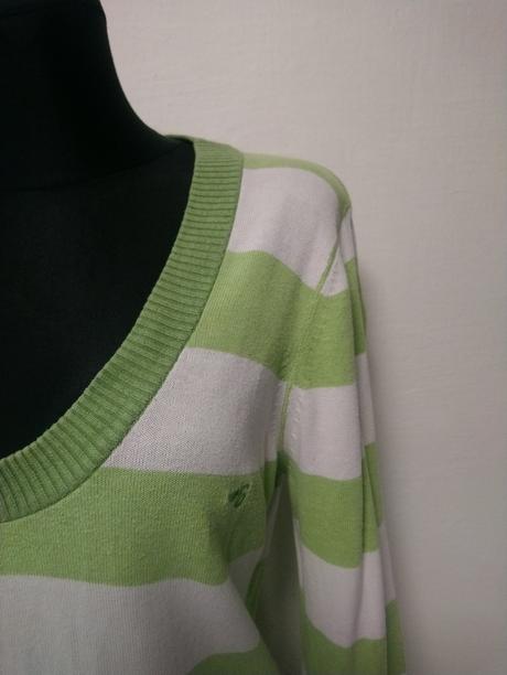 Dámsky zeleno biely pulóver, esprit, esprit,xl