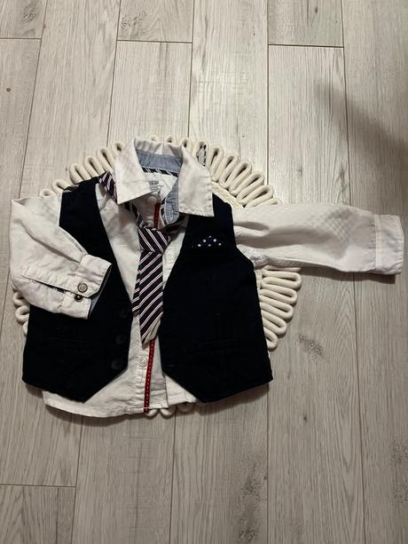 Košeľa s kravatou a vestou, mamas & papas,80