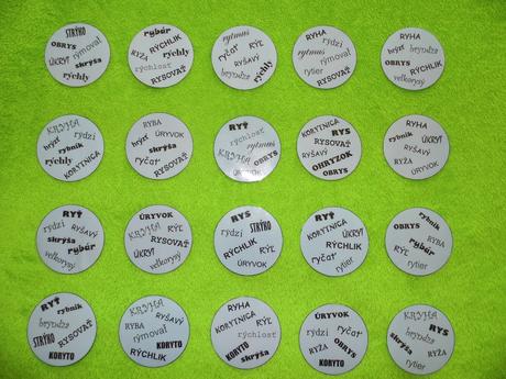 Handmade hra s vybranými slovami po "r",