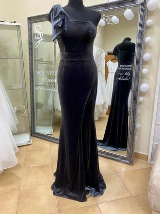 Elegantné spoločenské šaty s volánovým rukávom, m / s