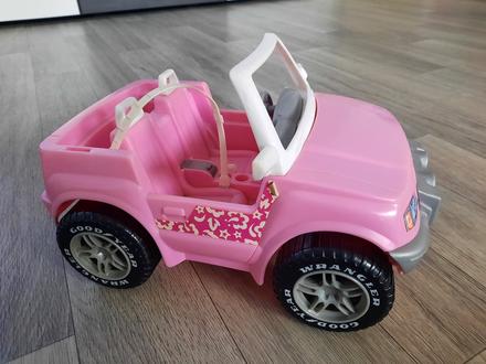 Barbie jeep ružové auto,