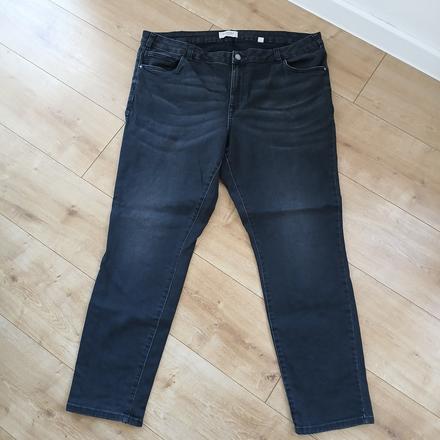 Bavlnené elastické rifle s vysokým pásom, tchibo,48