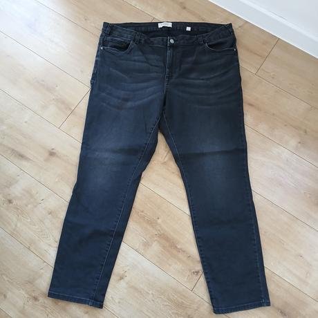 Bavlnené elastické rifle s vysokým pásom, tchibo,48