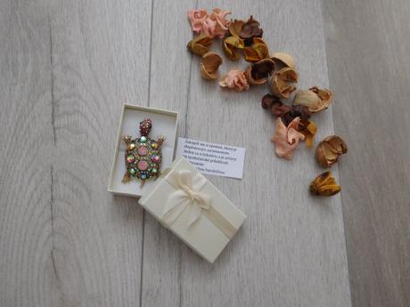 Korytnačka farebná brošňa kovová-nová,, 