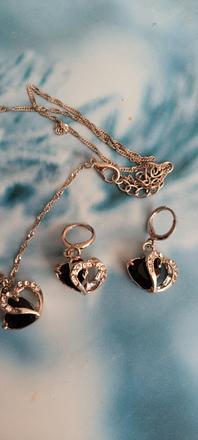 Súprava šperk, syntetický onyx  čierny kameň, 