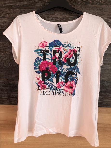 Biele tricko s kvetmi l, l