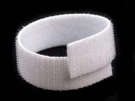 Suchý zips obojstranný 20 mm - biely, čierny, 