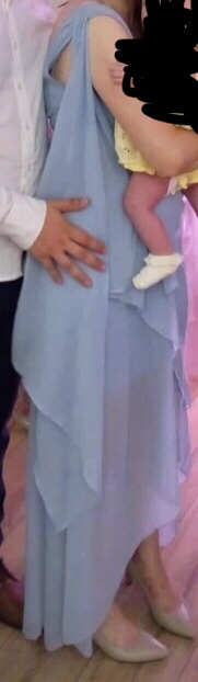 Bledomodré vílovské spoločenské šaty asos s, 36